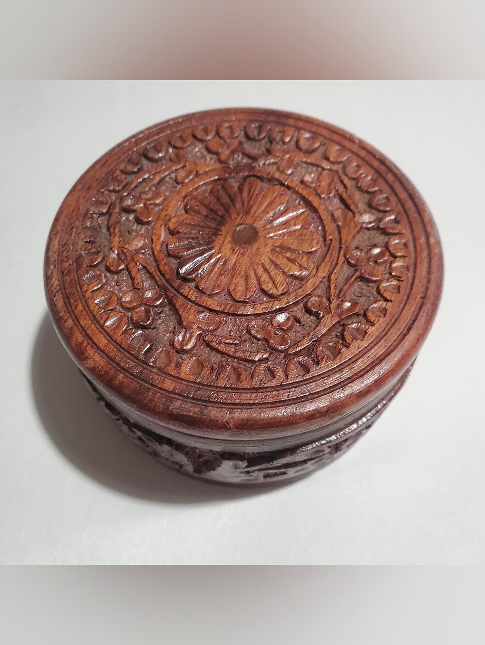 Wood Hand Carved Trinket Box. Storage. Deco. Modern Small